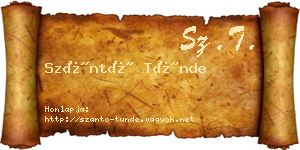 Szántó Tünde névjegykártya